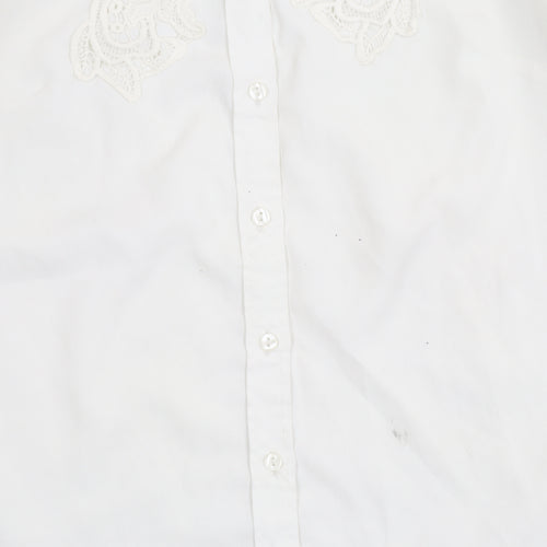 Topshop Women's White Button-Up Shirt Size 6