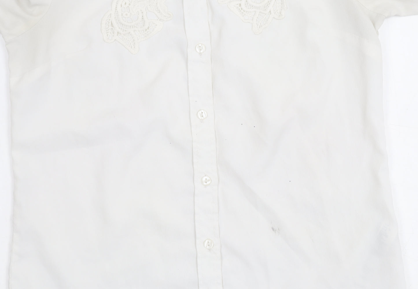Topshop Women's White Button-Up Shirt Size 6