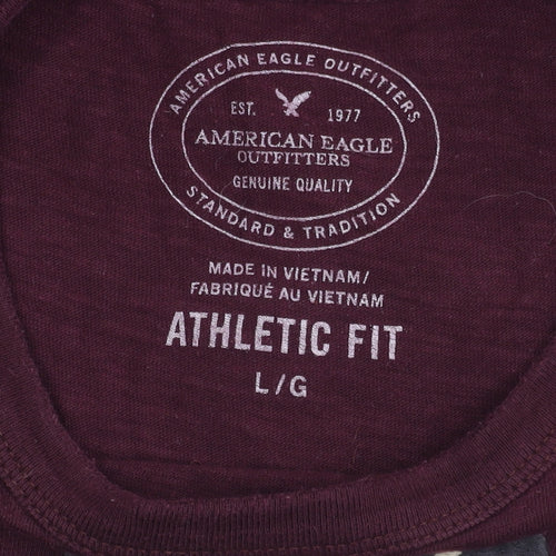 American Eagle Men's Red Athletic T-Shirt L