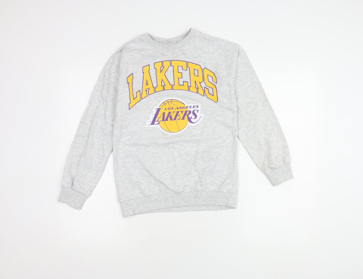 NBA Boys Grey Pullover Sweatshirt, 11 Years, Logo Graphic Print