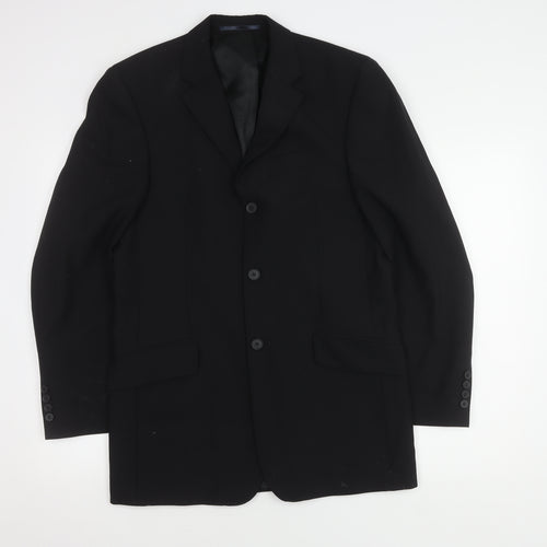 Next Men's Black Wool Blazer Jacket Size 36