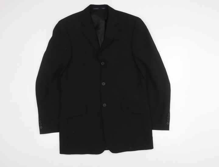 Next Men's Black Wool Blazer Jacket Size 36