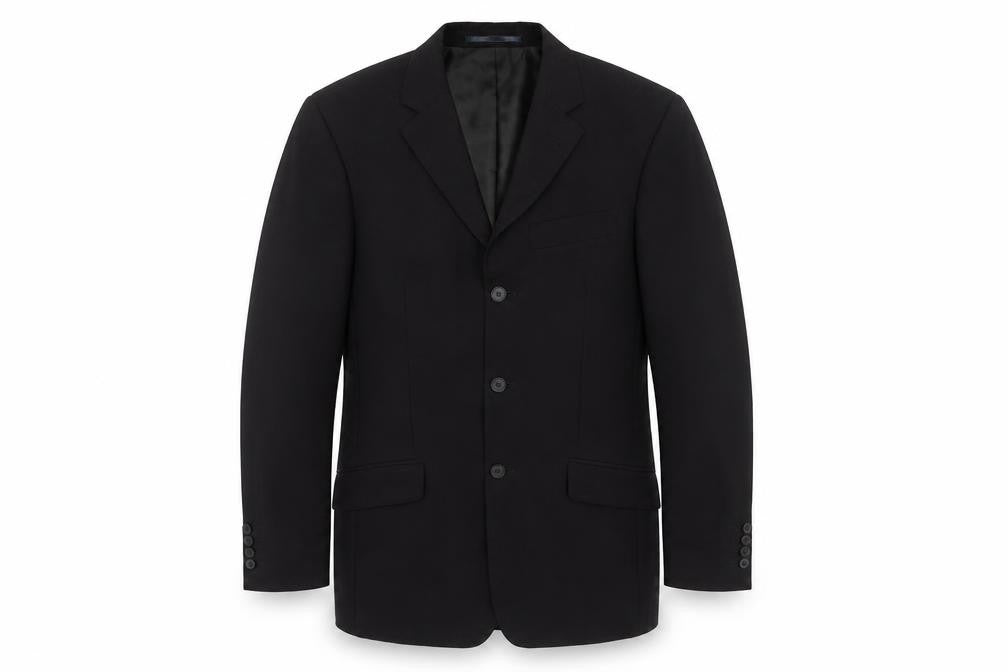 Front view of Next Men's Black Wool Blazer Jacket, size 36