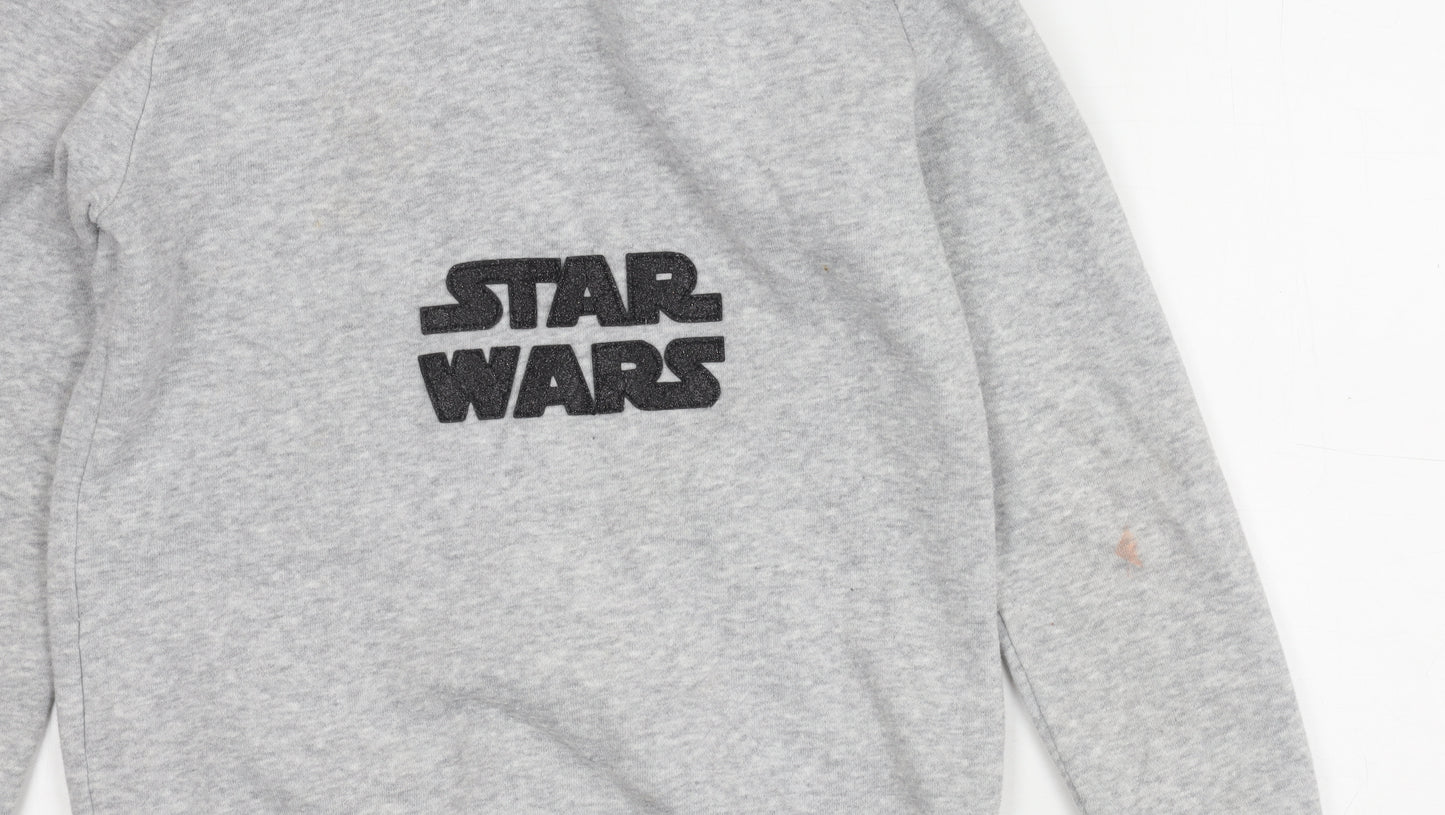 H&M Boys Grey Star Wars Hoodie Jacket 7-8 Years