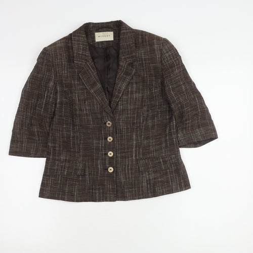 Minuet Women’s Brown Blazer Size 8 Classic Check