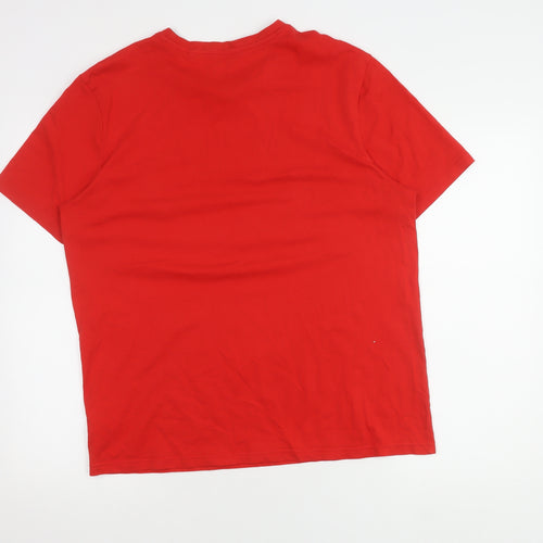 F&F Men's Red Cymru Rugby T-Shirt, Size L, Sports Style