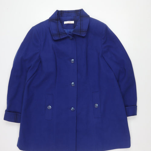 Julipa Women's Blue Pea Coat, Size 14, Buttoned
