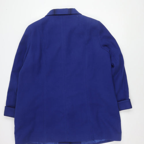 Julipa Women's Blue Pea Coat, Size 14, Buttoned