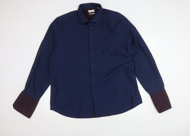 Next Men's Blue Regular Fit Dress Shirt 18