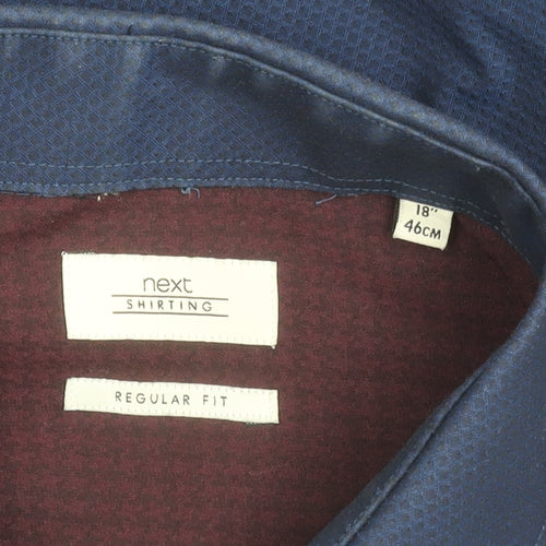 Next Men's Blue Regular Fit Dress Shirt 18