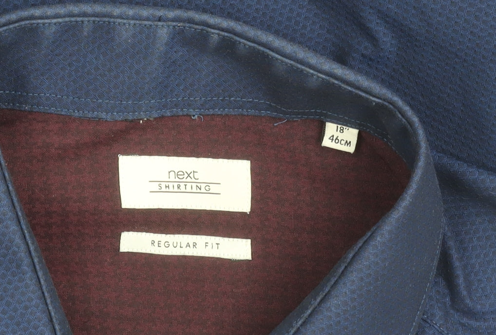 Next Men's Blue Regular Fit Dress Shirt 18