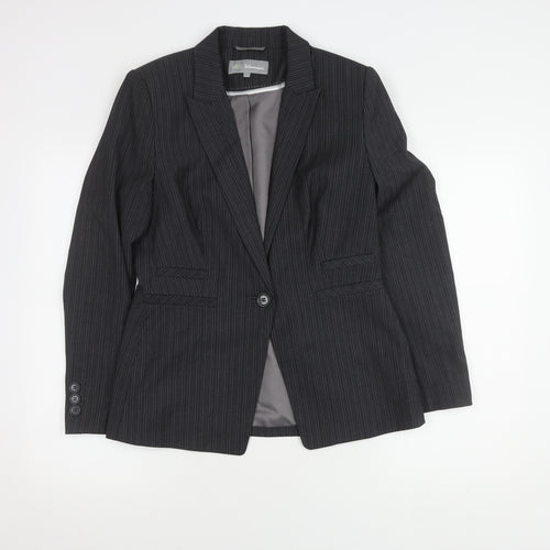 Marks and Spencer Women's Black Pinstripe Blazer Size 12