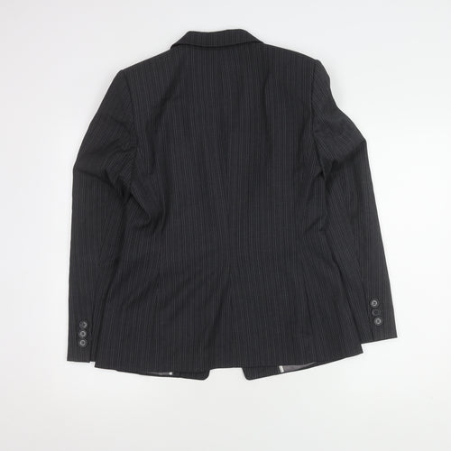 Marks and Spencer Women's Black Pinstripe Blazer Size 12