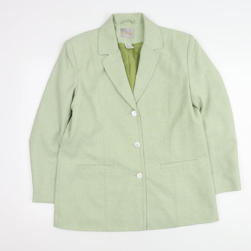 Daxon Women's Green Blazer Size 16 Long Notch Lapel