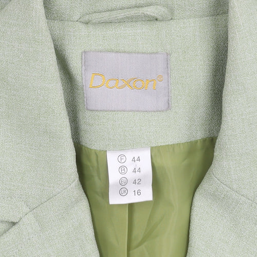 Daxon Women's Green Blazer Size 16 Long Notch Lapel