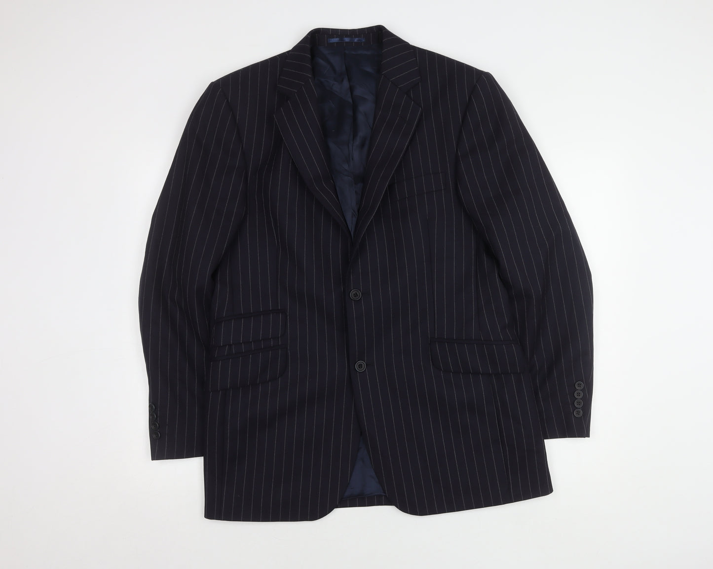 John Lewis Men's Blue Striped Blazer 40R Regular Fit