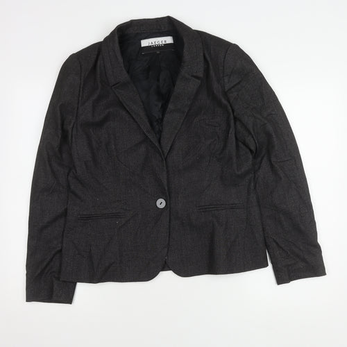 Jaeger Women's Black Regular Fit Blazer, Size 14