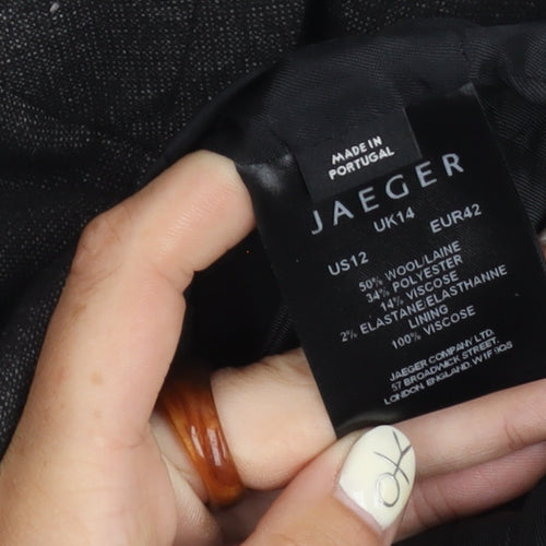 Jaeger Women's Black Regular Fit Blazer, Size 14