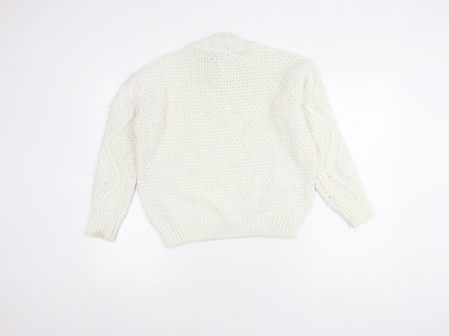 Lipsy Women's White Cable-Knit Jumper UK 8