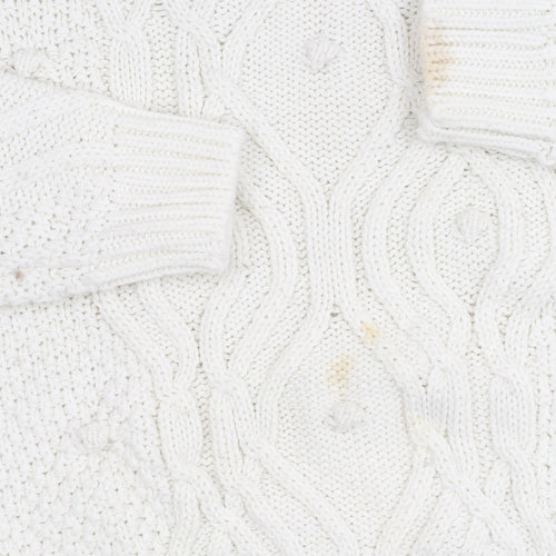 Lipsy Women's White Cable-Knit Jumper UK 8