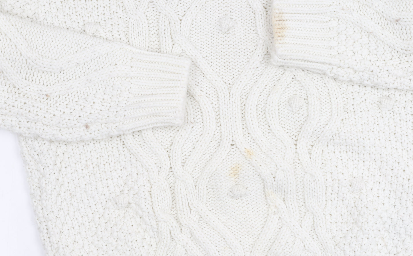 Lipsy Women's White Cable-Knit Jumper UK 8