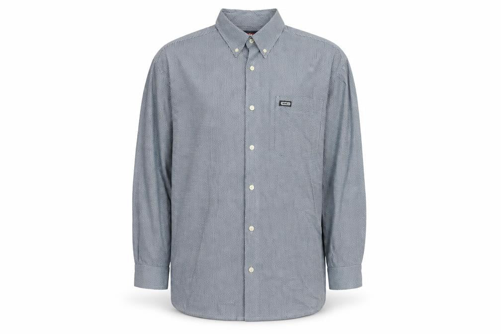 Front view of Kickers Men's XL Blue Button-Up Shirt