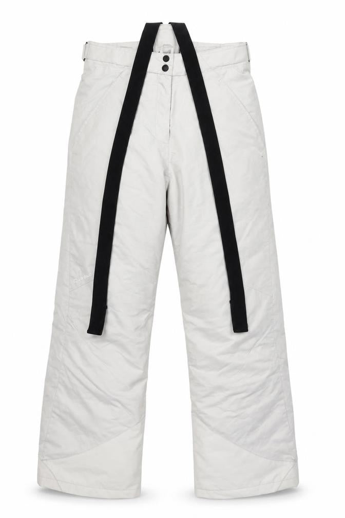 Front view of Quechua Men's Grey XL Snow Pants, Insulated, Adjustable Waist