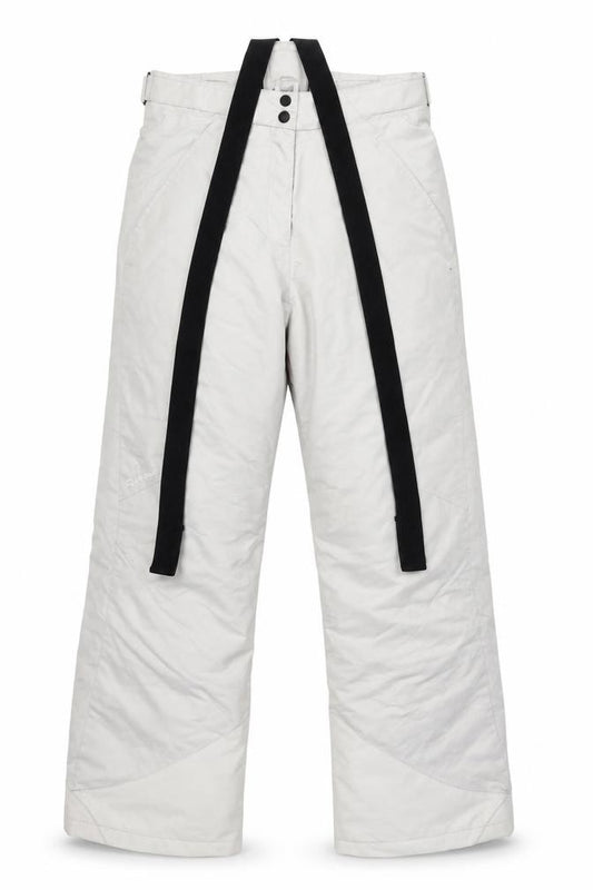 Front view of Quechua Men's Grey XL Snow Pants, Insulated, Adjustable Waist