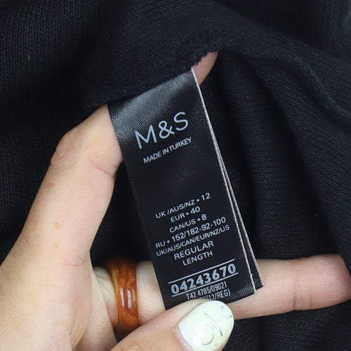 Marks and Spencer Women's Black Dress 12 High Neck