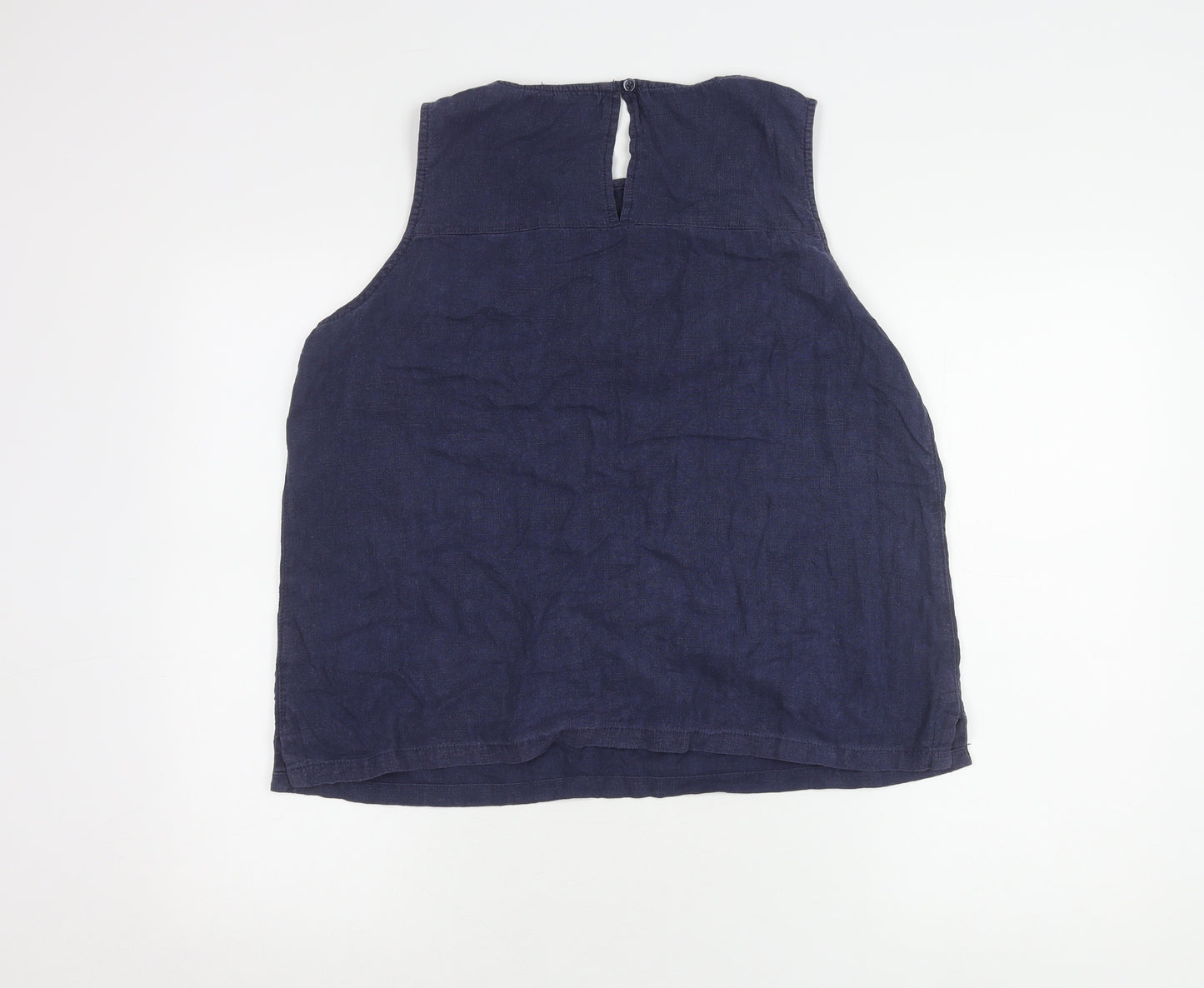 Next Women's Blue Sleeveless Tank Top with Crochet Accent