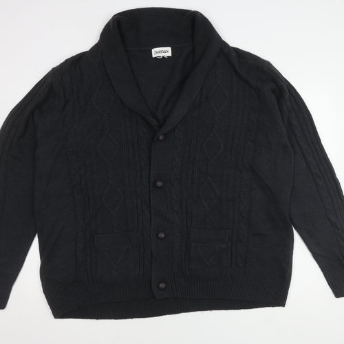 Jacamo Men's 2XL Black Cable-Knit Cardigan