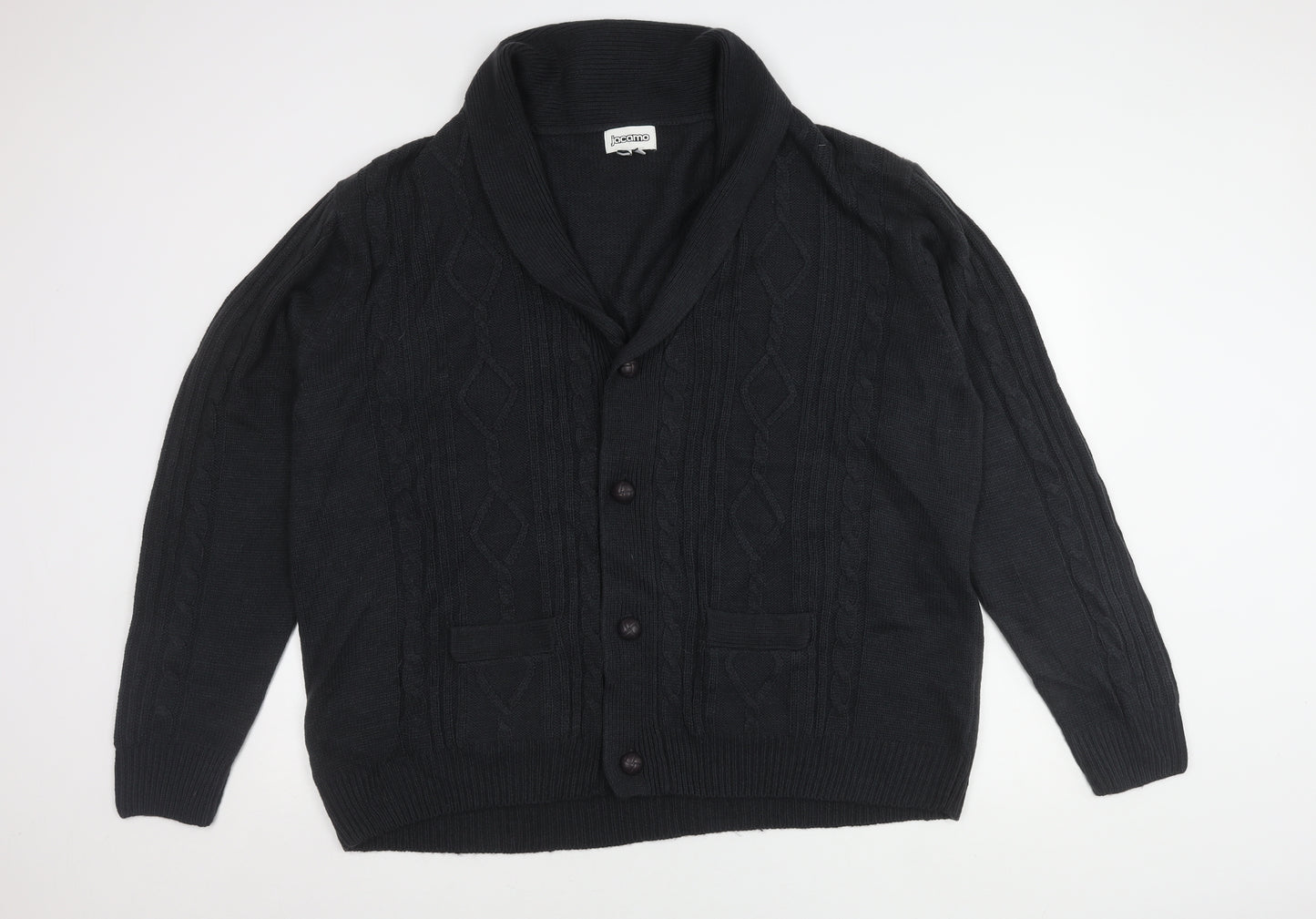 Jacamo Men's 2XL Black Cable-Knit Cardigan