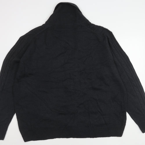 Jacamo Men's 2XL Black Cable-Knit Cardigan