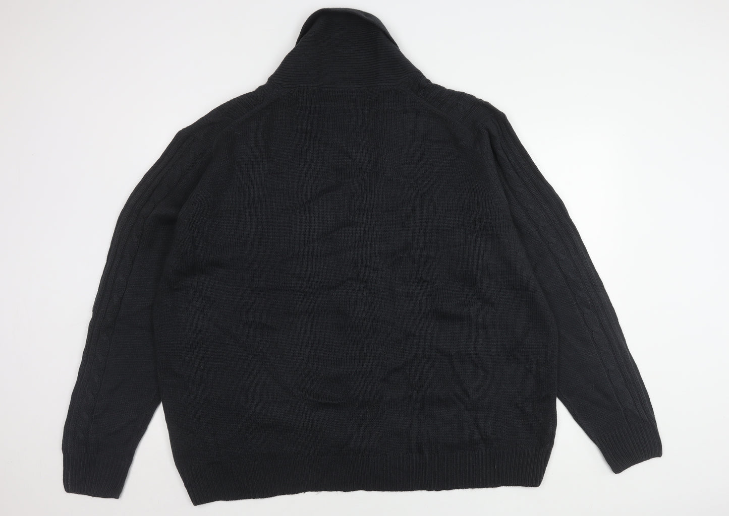 Jacamo Men's 2XL Black Cable-Knit Cardigan