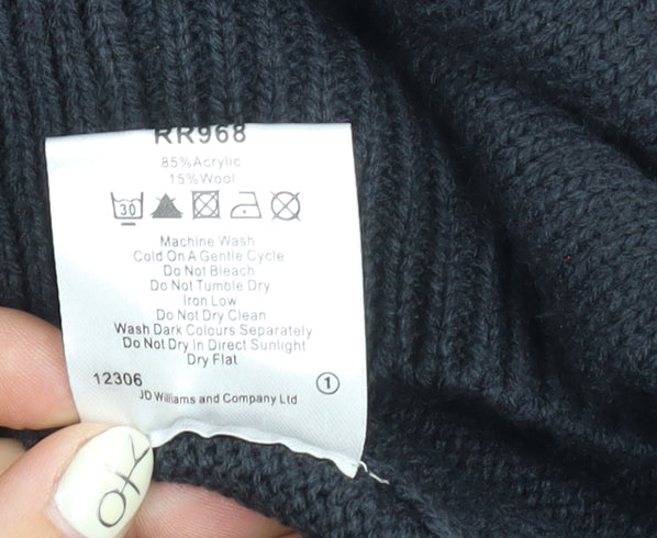 Jacamo Men's 2XL Black Cable-Knit Cardigan
