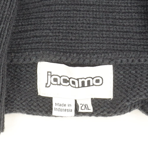 Jacamo Men's 2XL Black Cable-Knit Cardigan