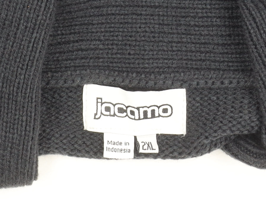 Jacamo Men's 2XL Black Cable-Knit Cardigan