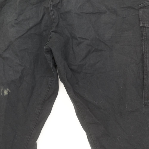 H&M Men's Black Cargo Trousers XL Slim Fit
