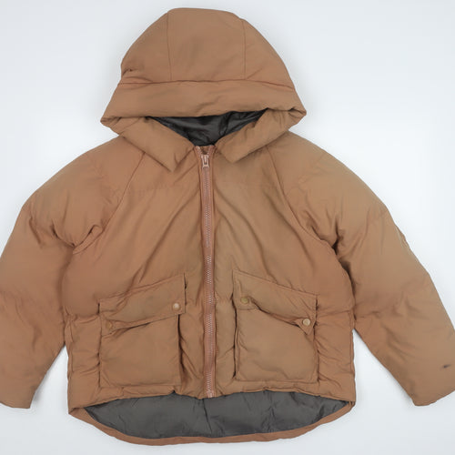 Missguided Women's Beige Puffer Jacket Size 10