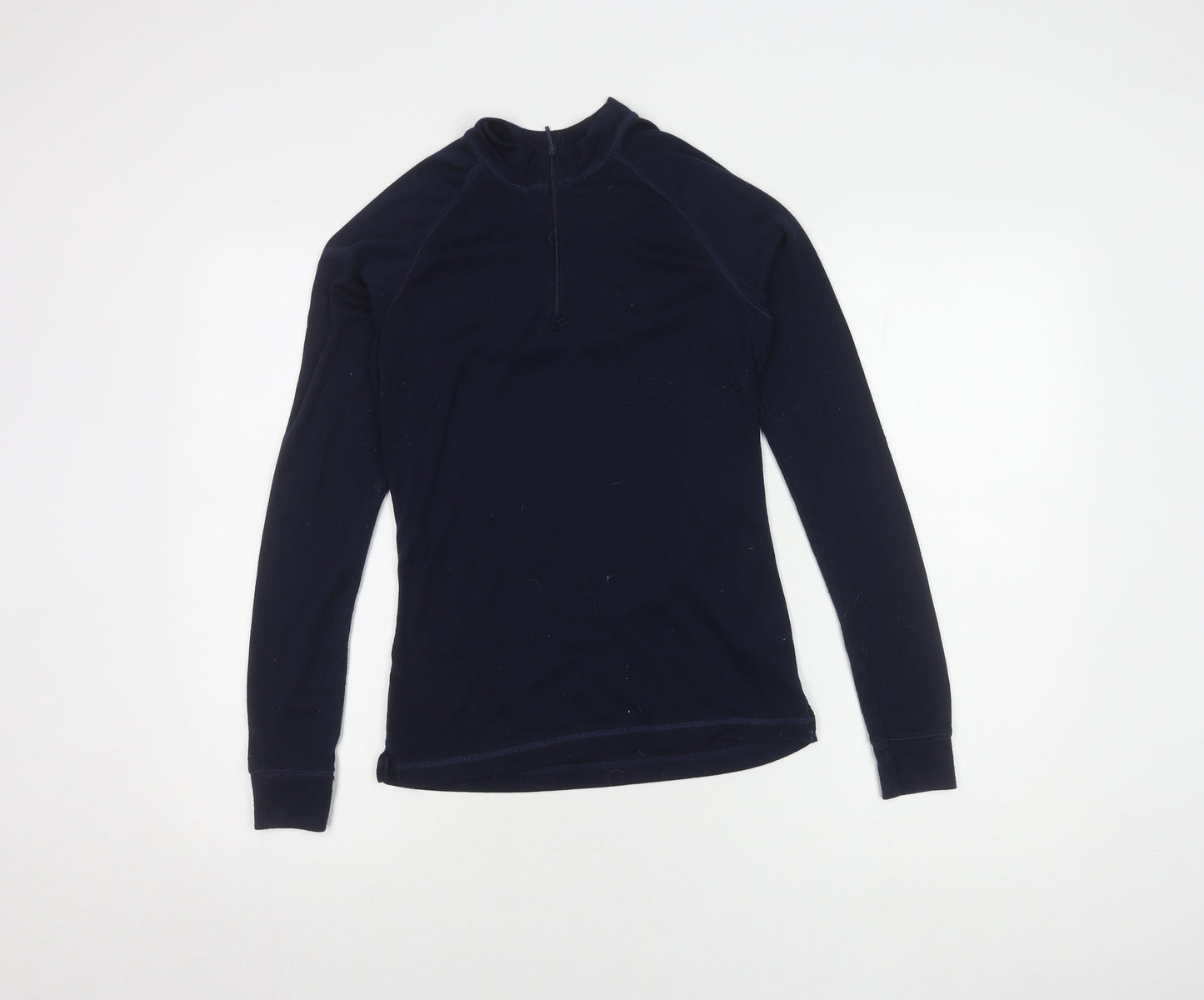 Blue Women's High Neck Zip Sweatshirt, Long Sleeve