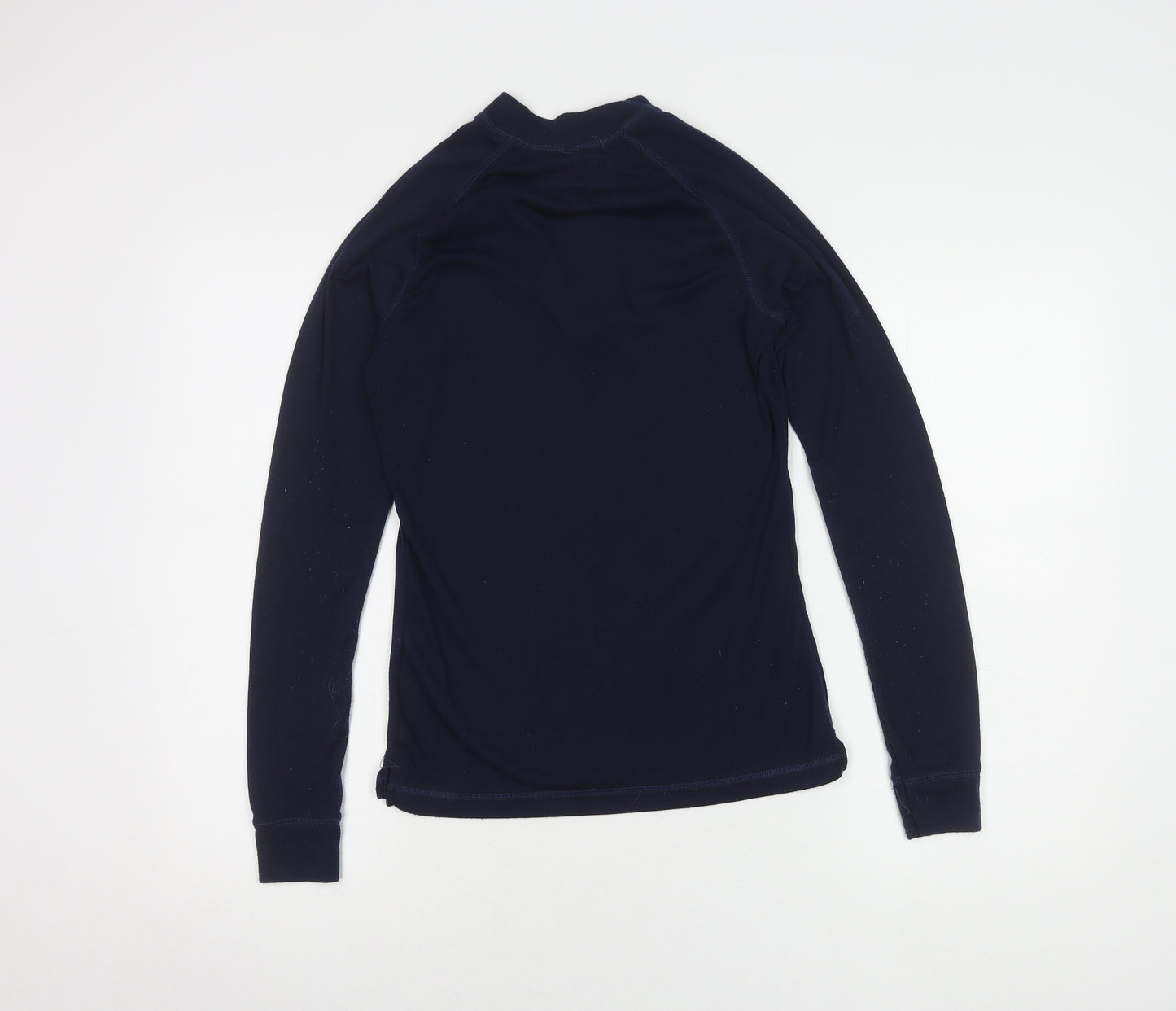 Blue Women's High Neck Zip Sweatshirt, Long Sleeve