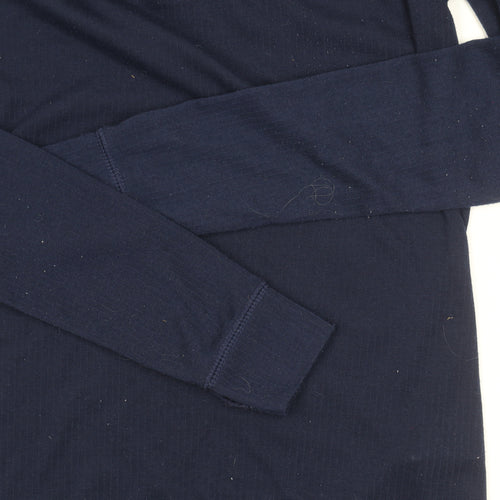 Blue Women's High Neck Zip Sweatshirt, Long Sleeve