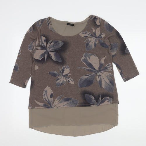 Luca Vanucci Women's Brown Floral Tunic, Size S
