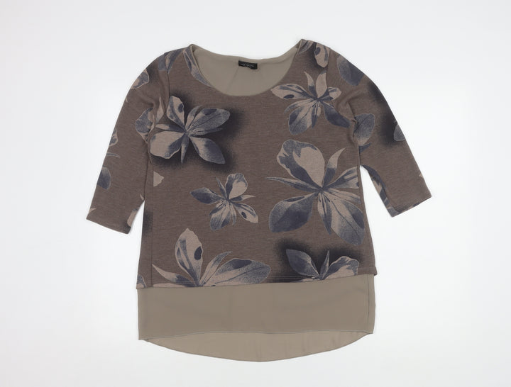 Luca Vanucci Women's Brown Floral Tunic, Size S