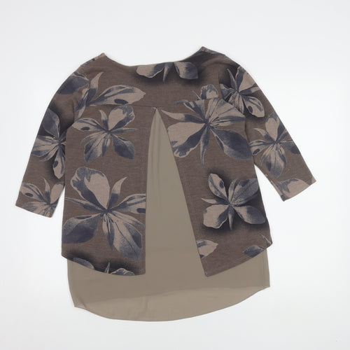 Luca Vanucci Women's Brown Floral Tunic, Size S