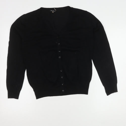 Vila Milano Women's Black Cardigan L V-Neck Casual