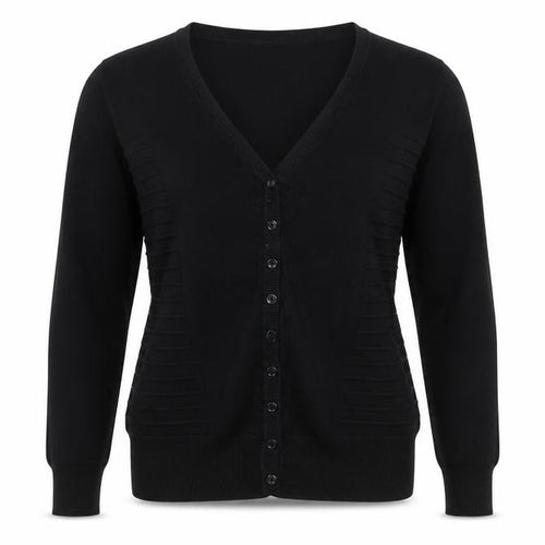 Vila Milano Women's Black Cardigan L V-Neck Casual