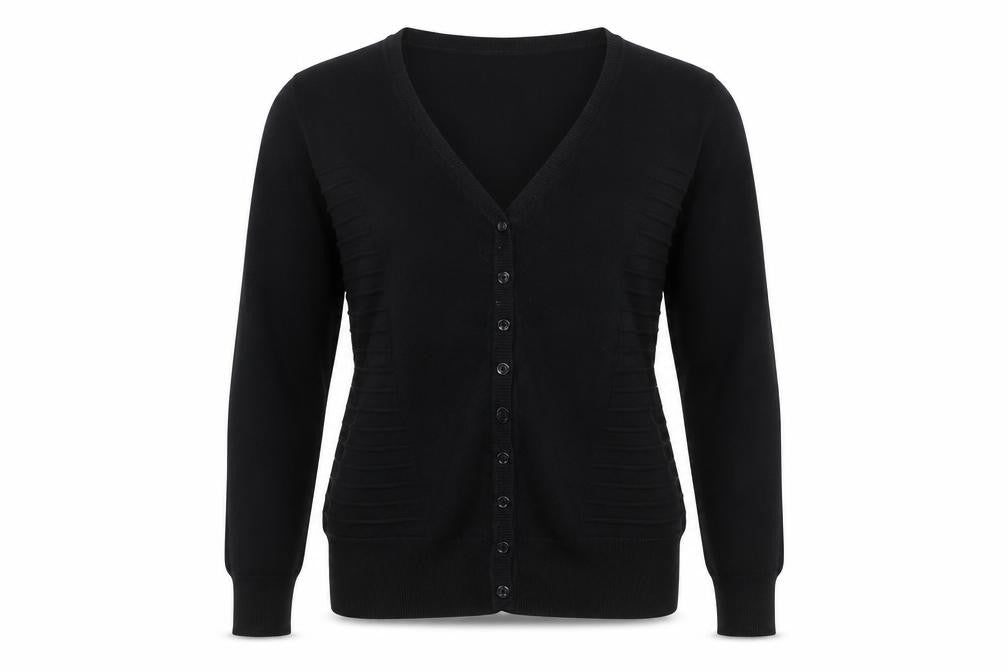 Vila Milano Women's Black Cardigan L V-Neck Casual