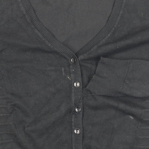 Vila Milano Women's Black Cardigan L V-Neck Casual