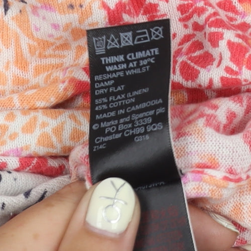 Marks & Spencer Women's Multicoloured Top, Size 12, 3/4 Sleeve